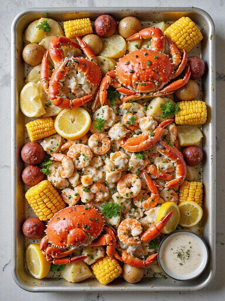 sheet pan crab boil delight