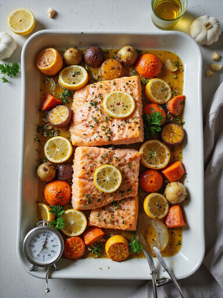 sheet pan lemon garlic salmon