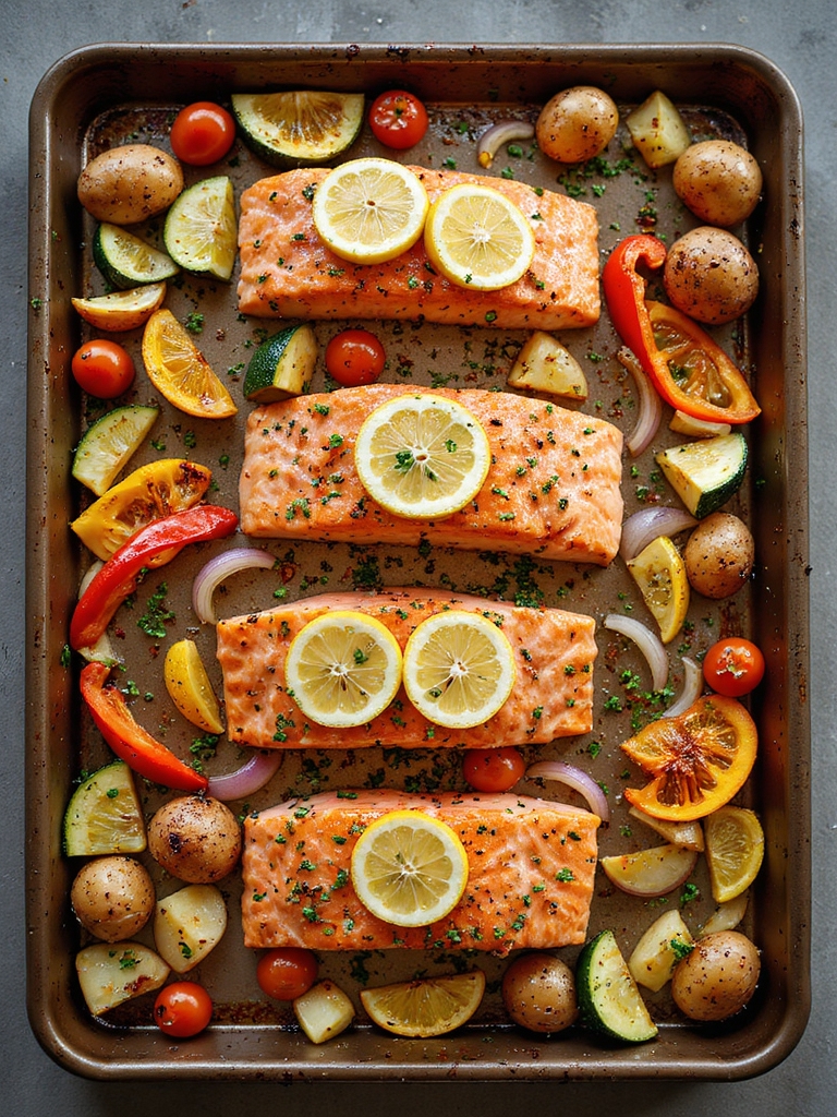 sheet pan lemon garlic salmon