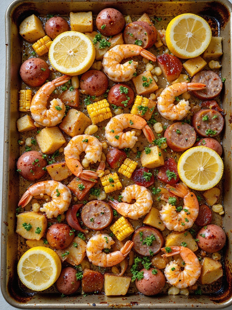 sheet pan seafood boil joy