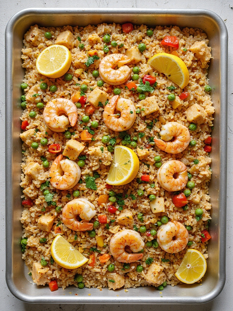 sheet pan shrimp and rice