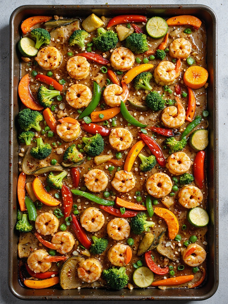 sheet pan teriyaki shrimp veggies
