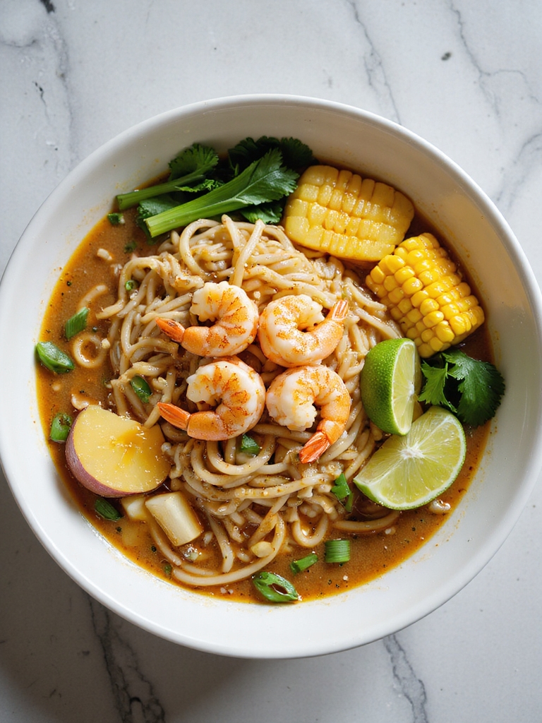 shrimp shell ramen with garlic butter