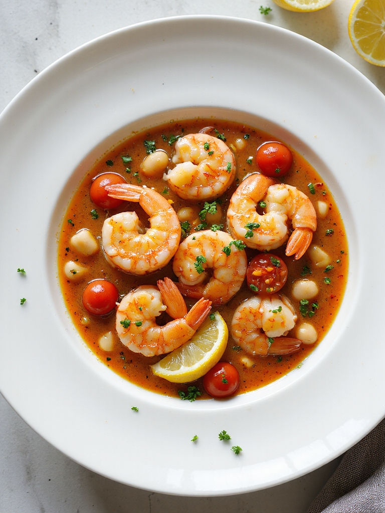 shrimp tomatoes white beans