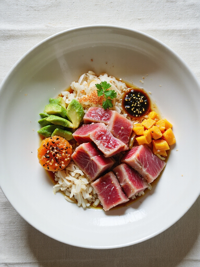 silky citrus marinated tuna ensemble