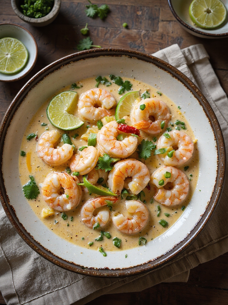 silky coconut lime shrimp simmer
