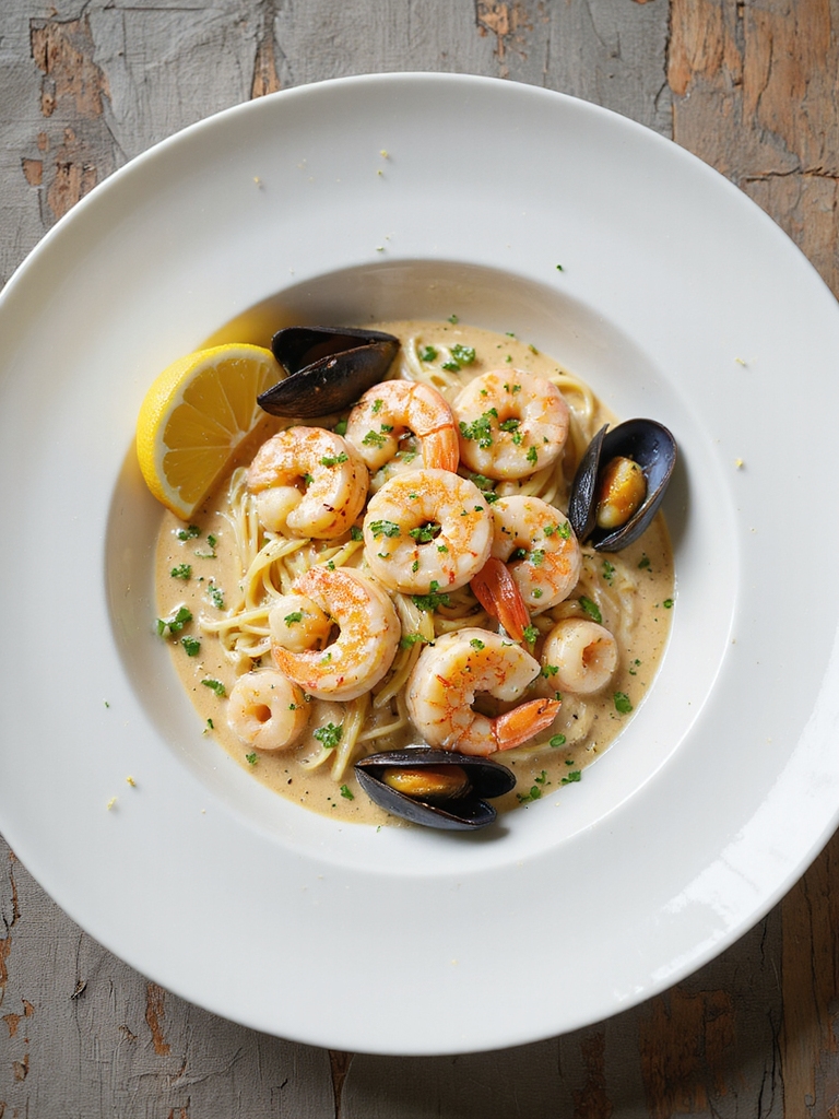 silky creamy seafood pasta
