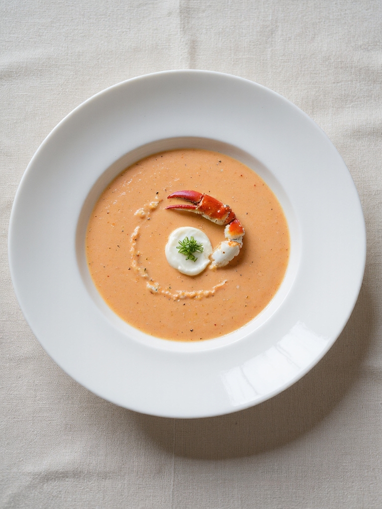 silky emulsified roasted crab bisque