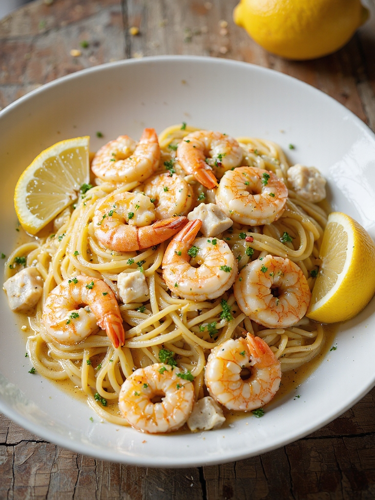silky lemon butter seafood pasta