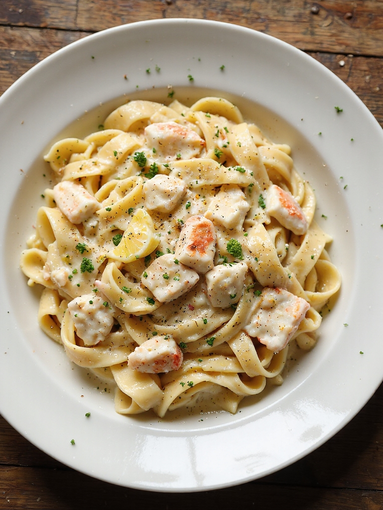 silky parmesan crab alfredo