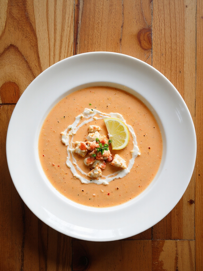 silky shell infused creamy bisque