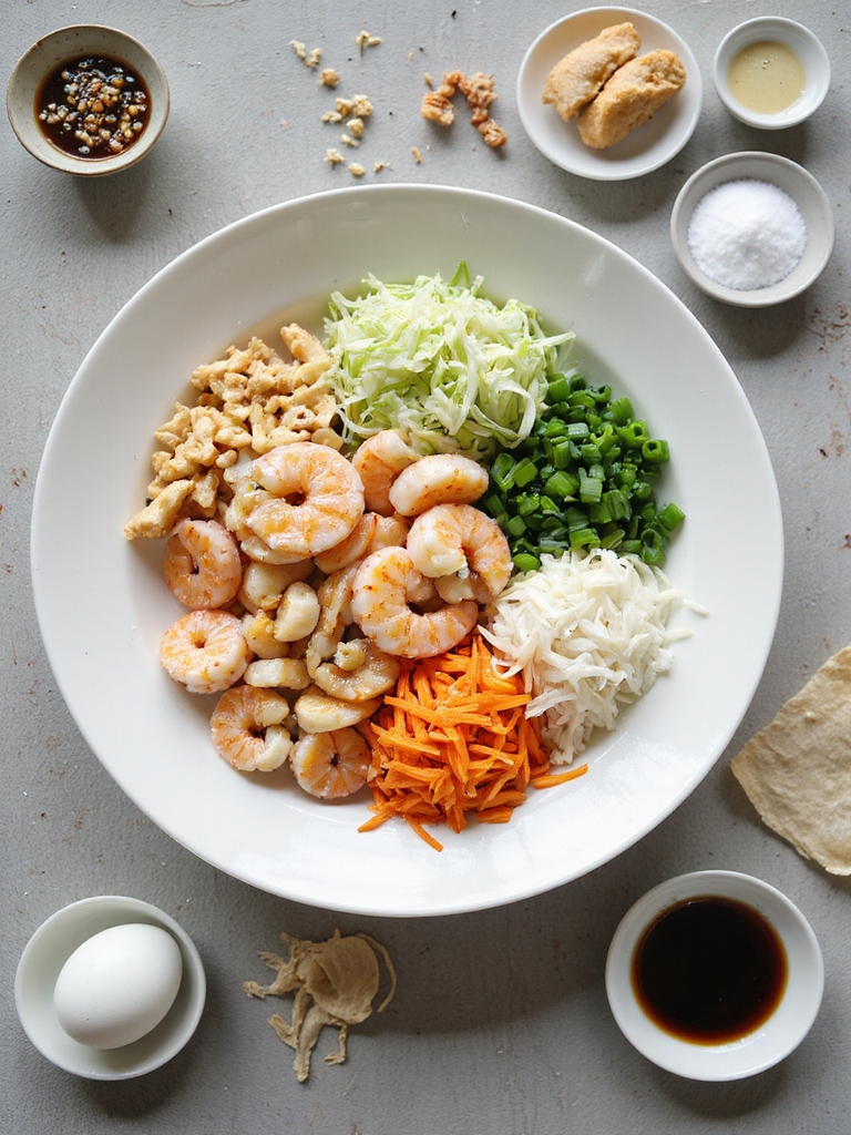 silky umami seafood eggrolls