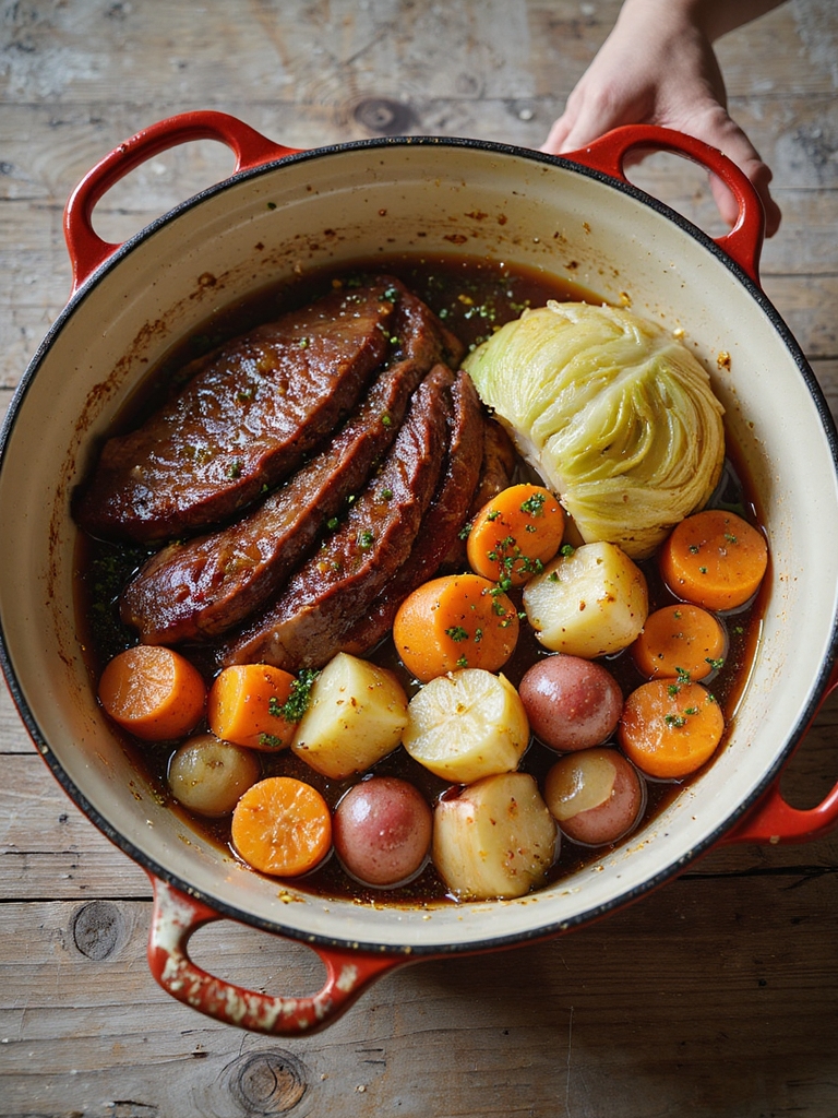 slow braised corned beef dinner