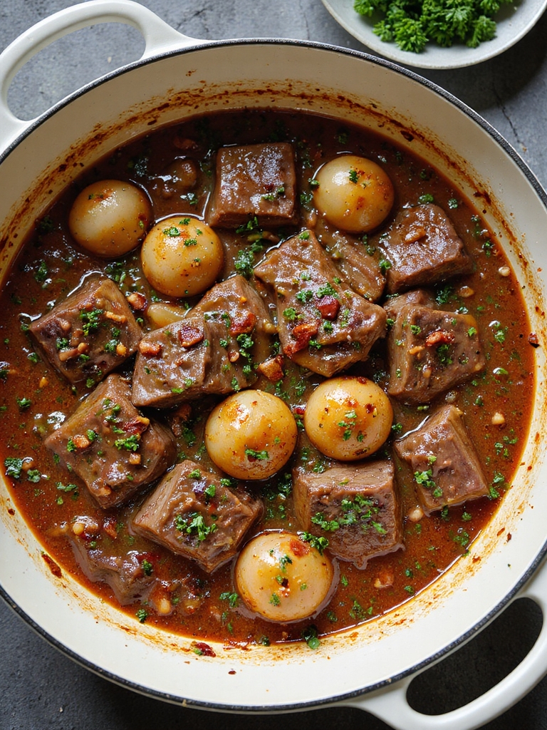 slow braised wine scented beef