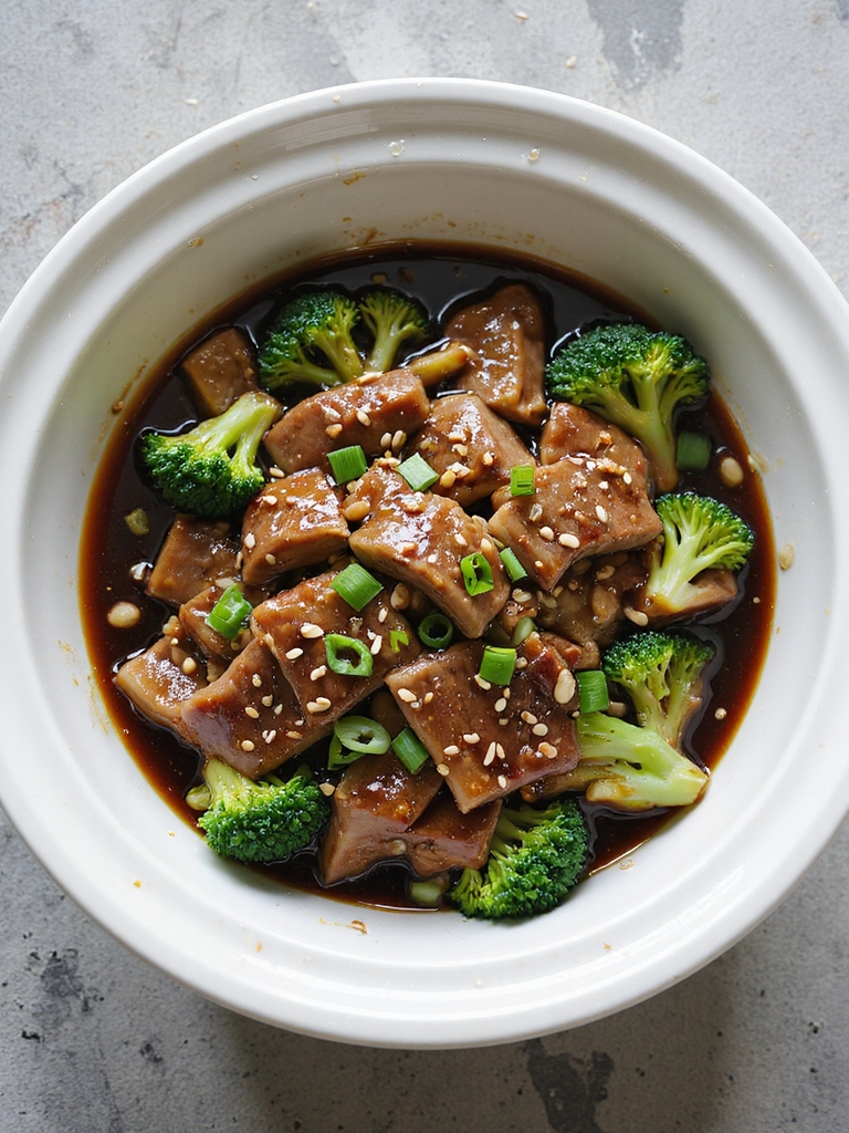 slow cooked beef with broccoli