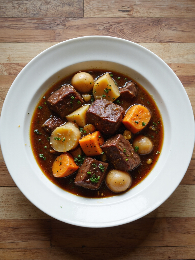 slow cooked braised beef stew