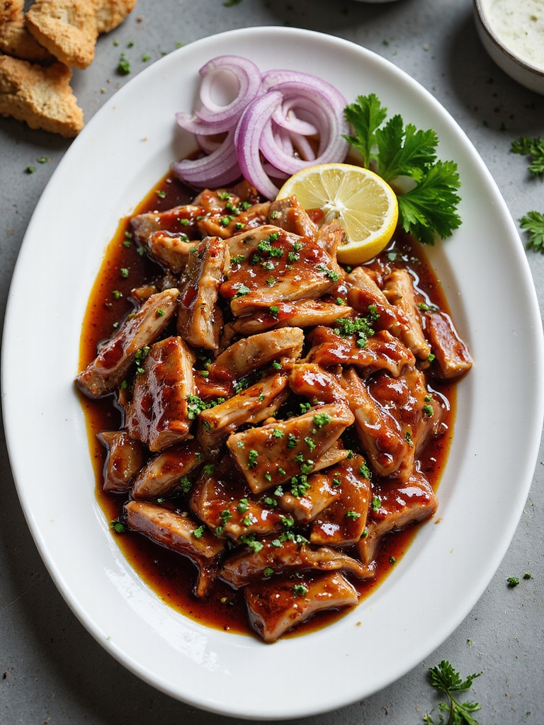 slow cooked tangy pulled pork