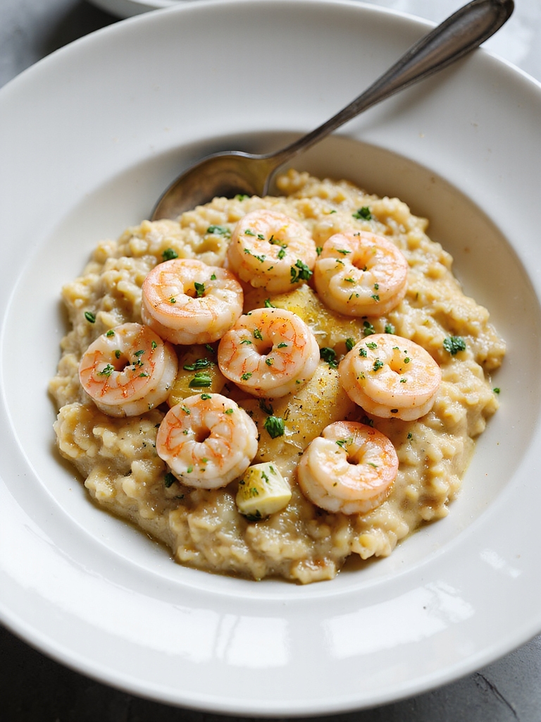 slow stir creamy shrimp risotto