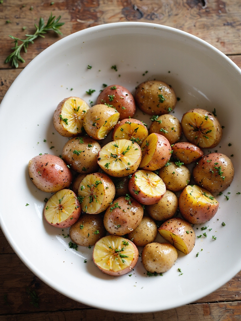 smoked baby potatoes herb butter