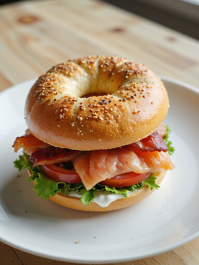 smoked salmon blt bagel