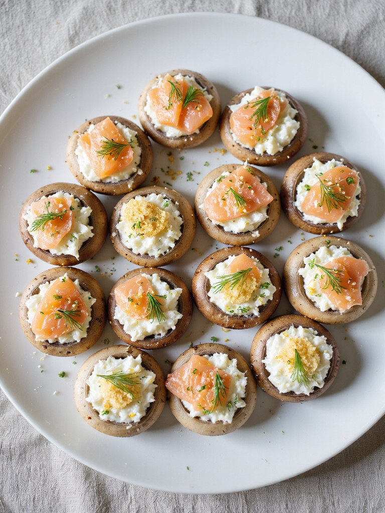 smoked salmon cream cheese mushrooms