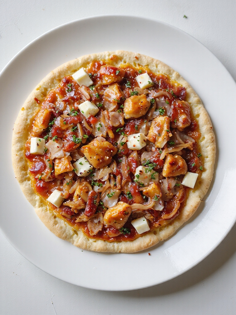 smoky bbq caramelized onion flatbread