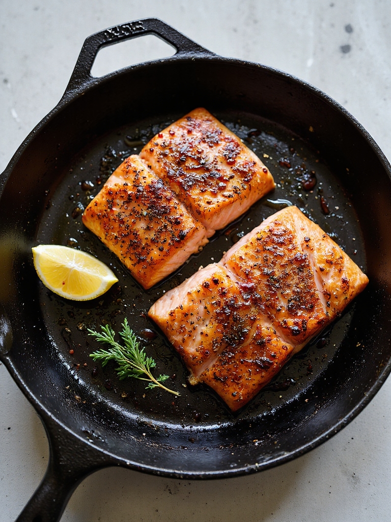 smoky blackened paprika crusted salmon