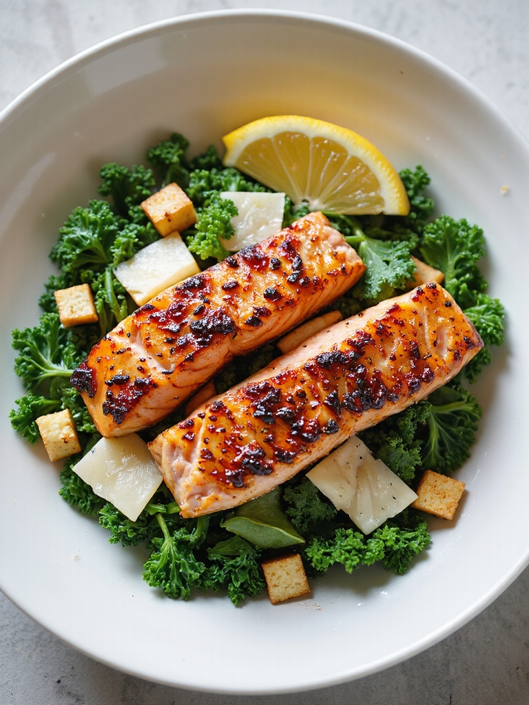 smoky blackened salmon caesar