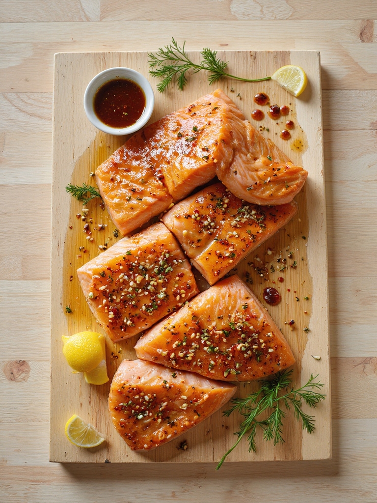 smoky charred glazed salmon