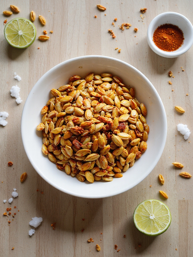 smoky chili lime pumpkin seeds