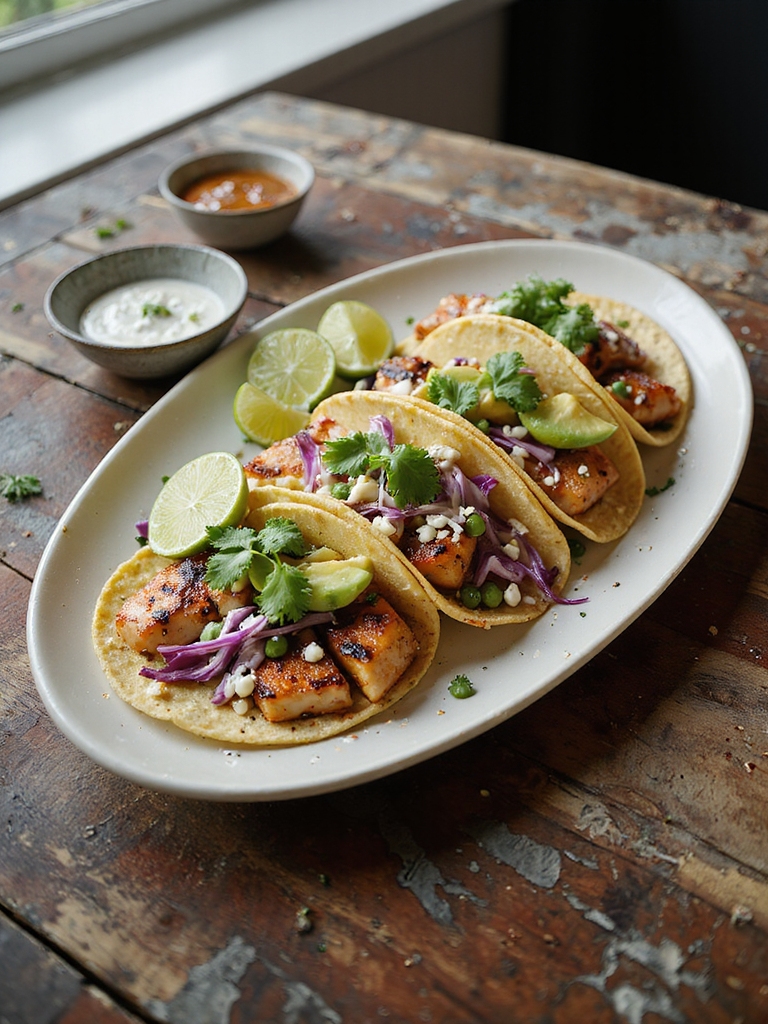 smoky crispy grilled fish tacos
