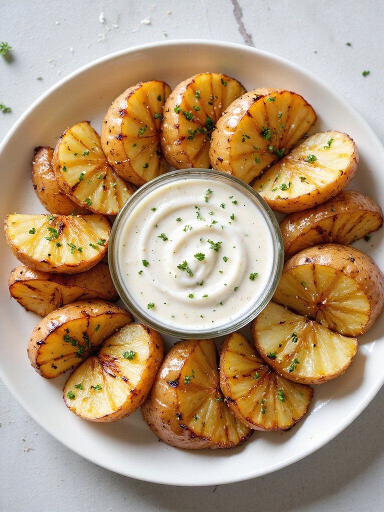 smoky crispy grilled potato wedges