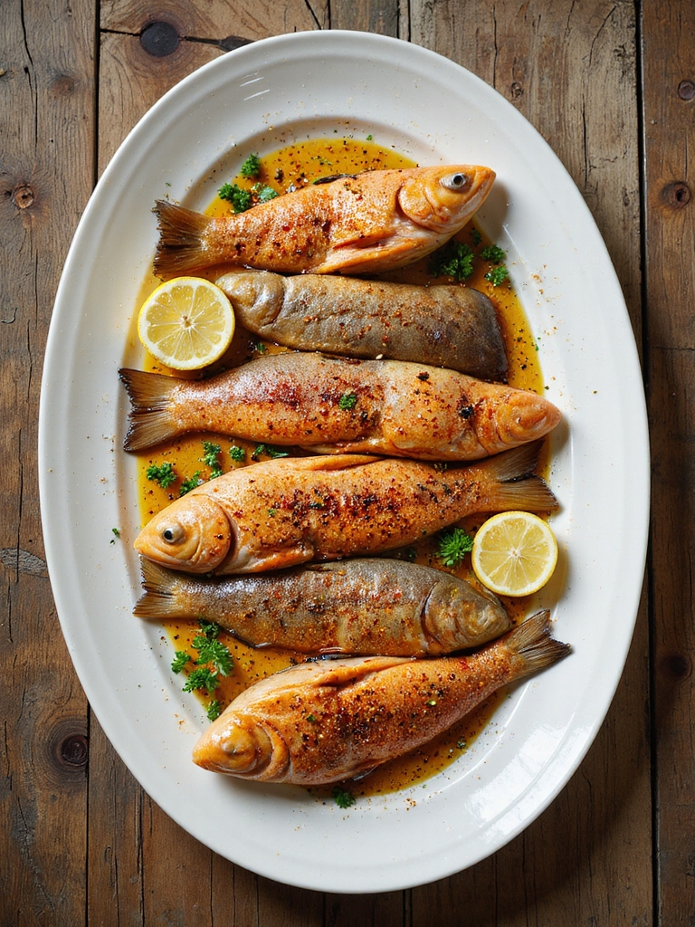 smoky dry rubbed grilled trout