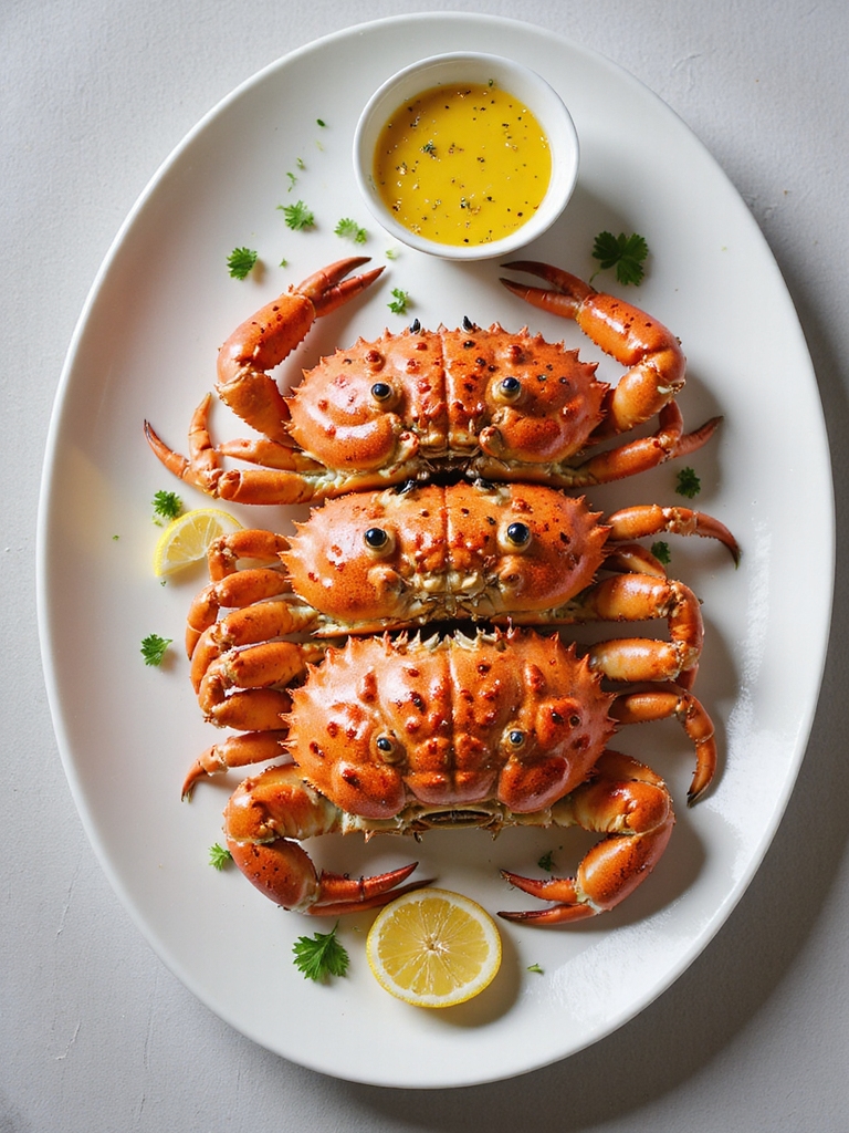 smoky garlic herb grilled crab