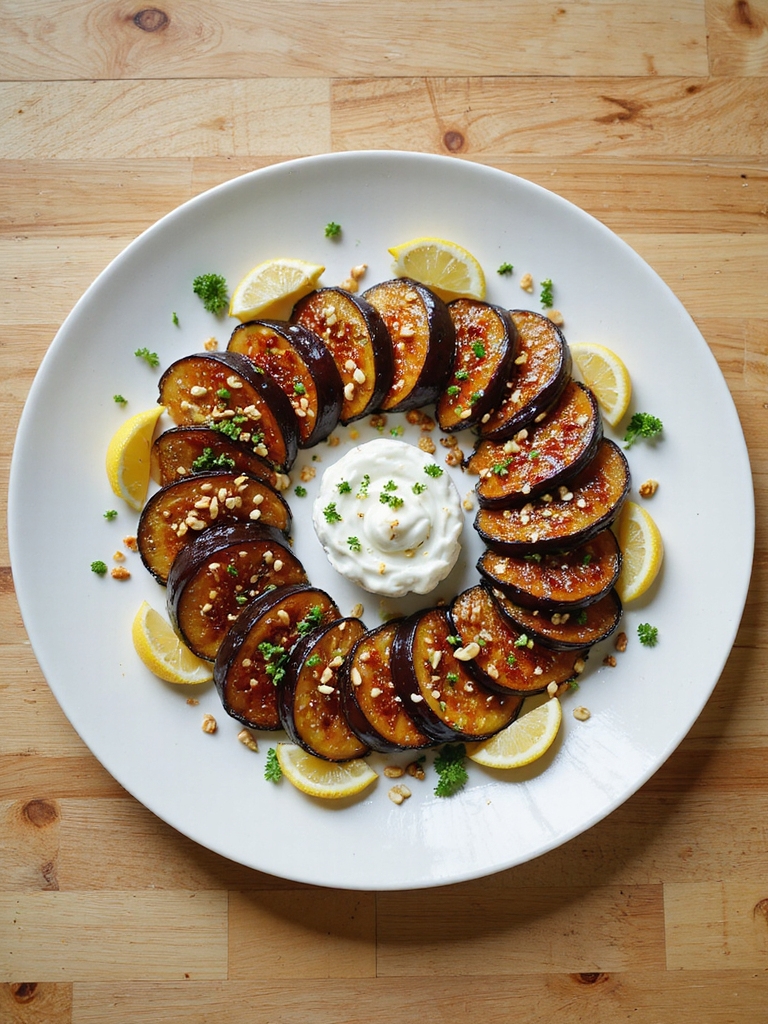 smoky harissa air fried eggplant