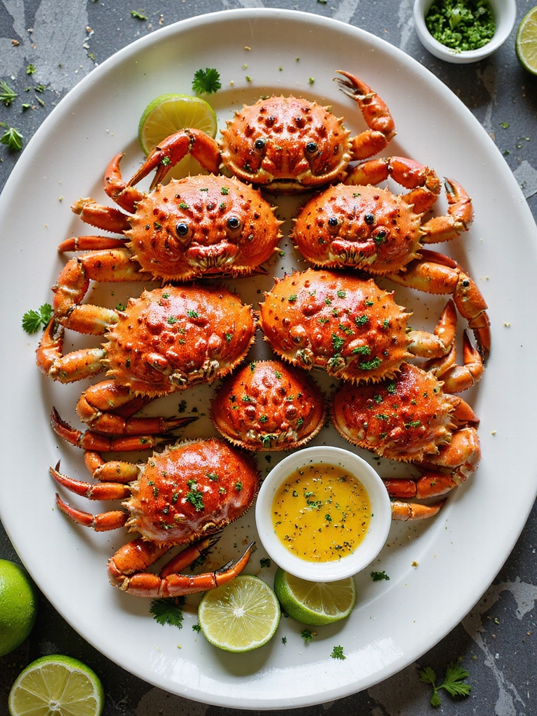 smoky lime basted grilled crab