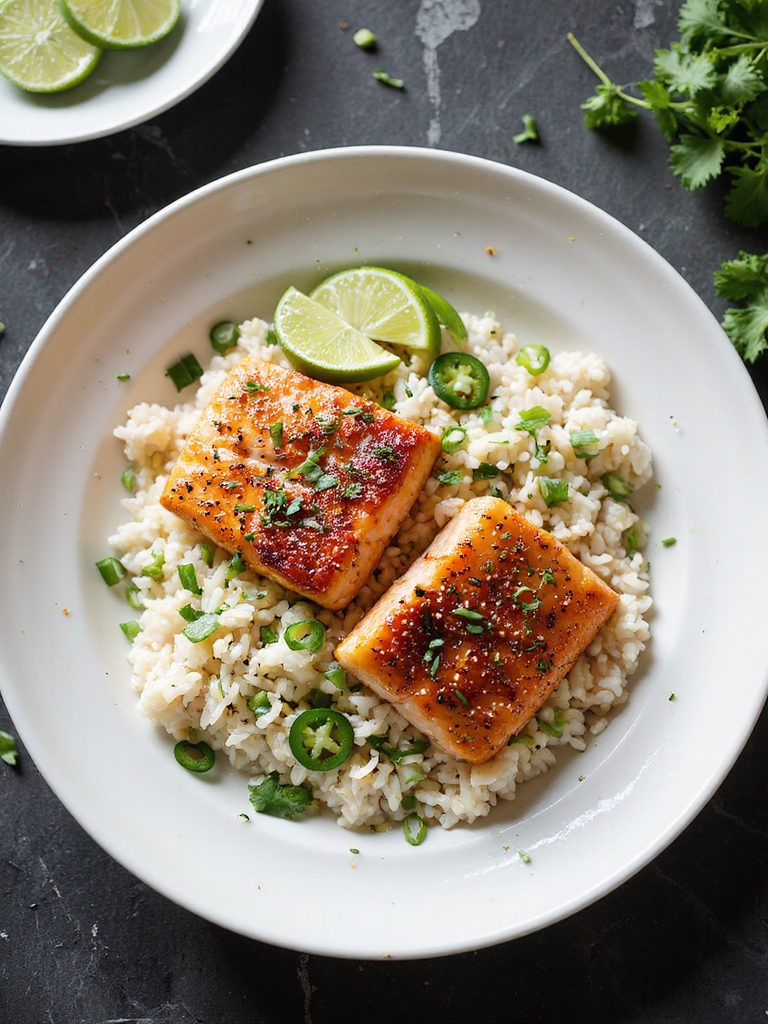 smoky paprika salmon with cilantro lime rice