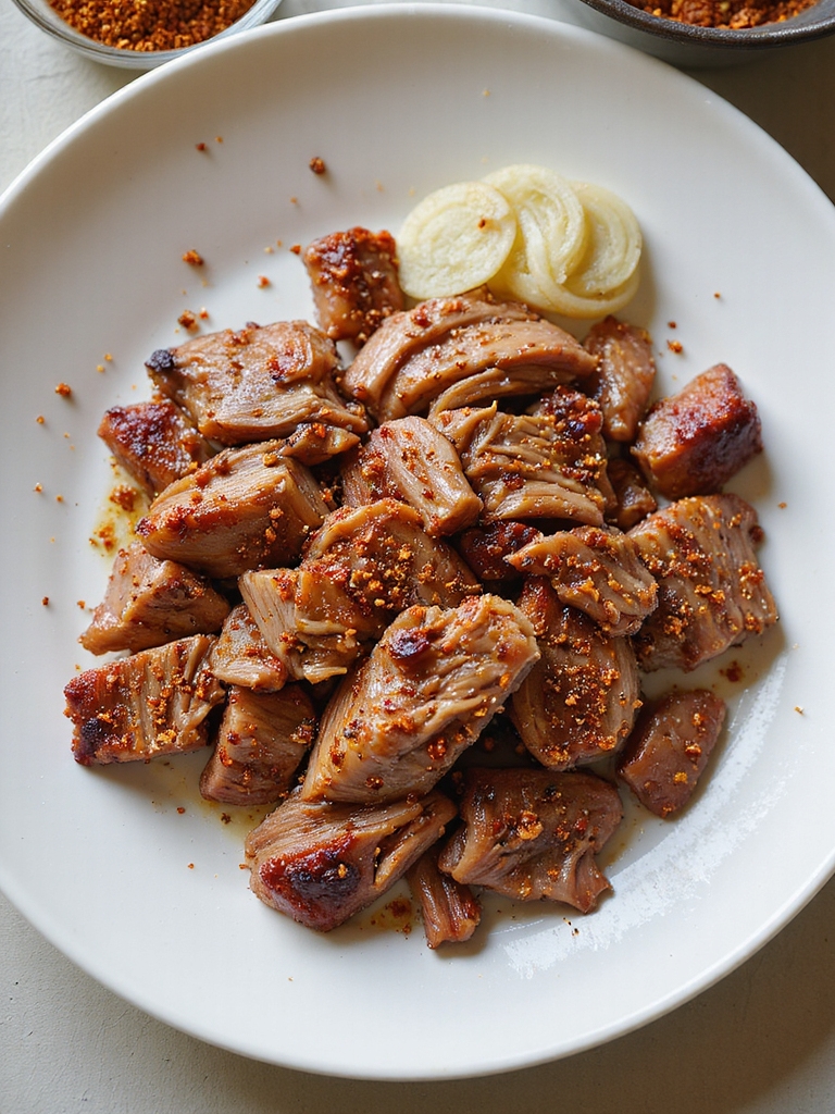 smoky seasoned slow cooked pork