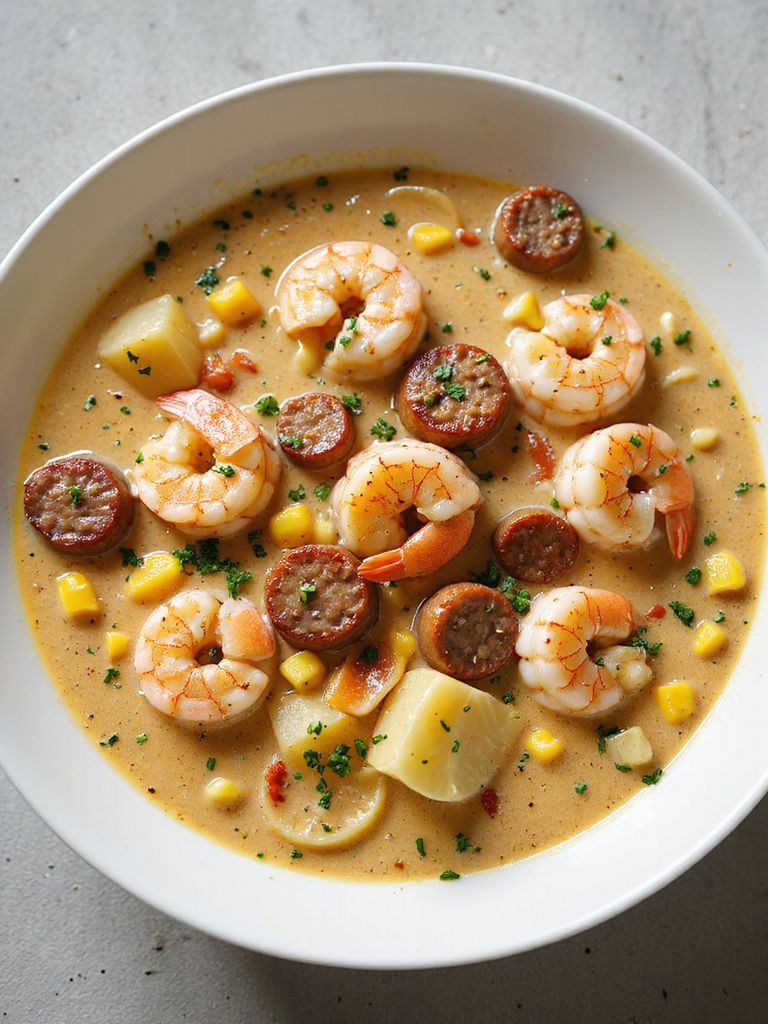 smoky shrimp sausage chowder