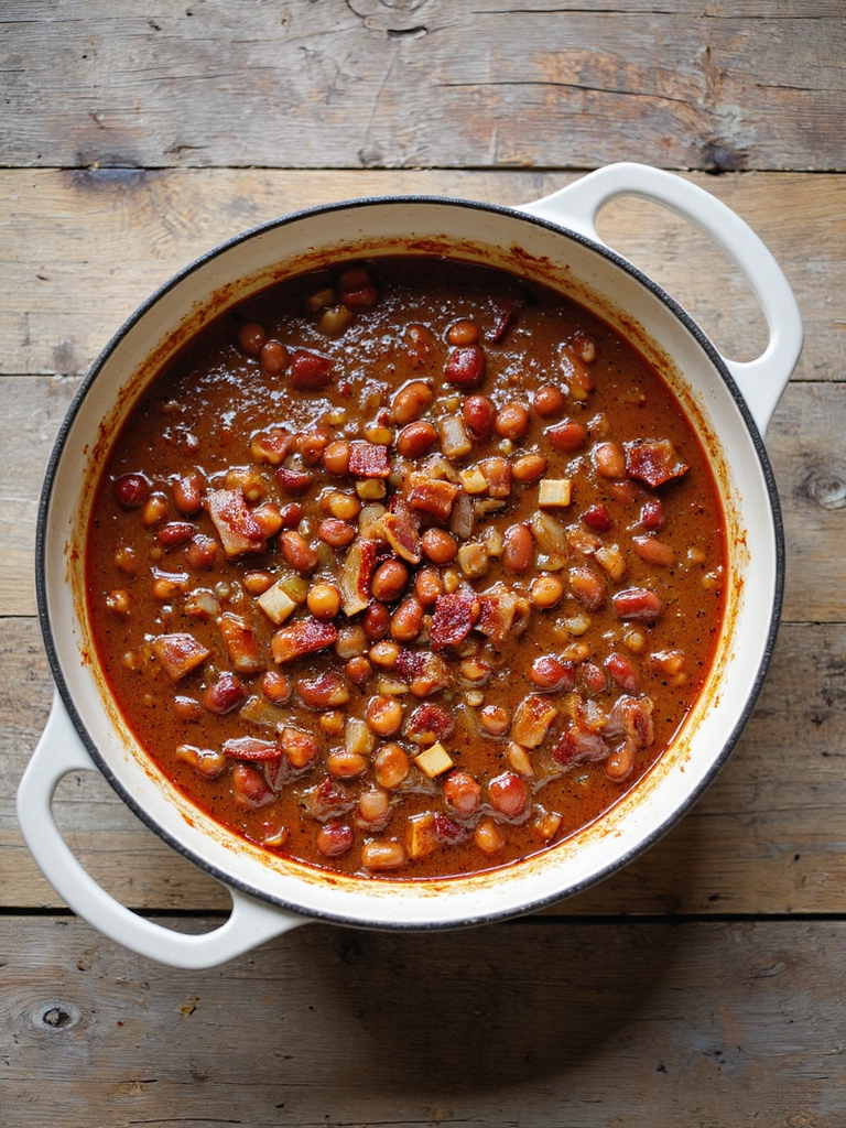 smoky slow baked bbq beans