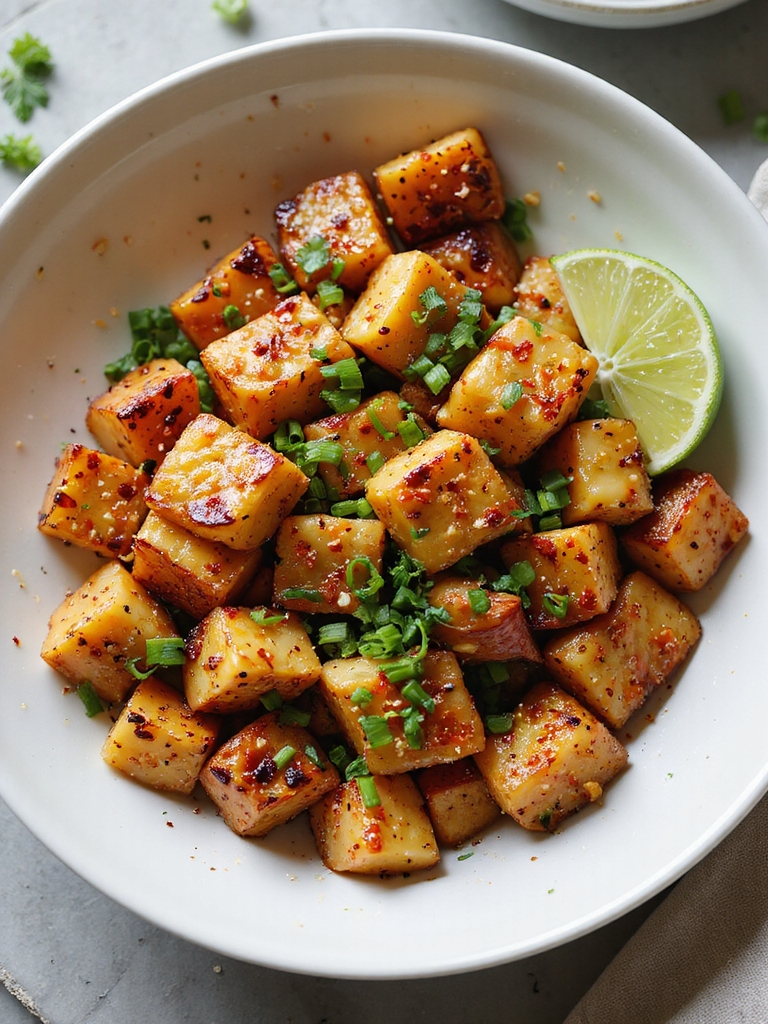 smoky spicy air fried potatoes