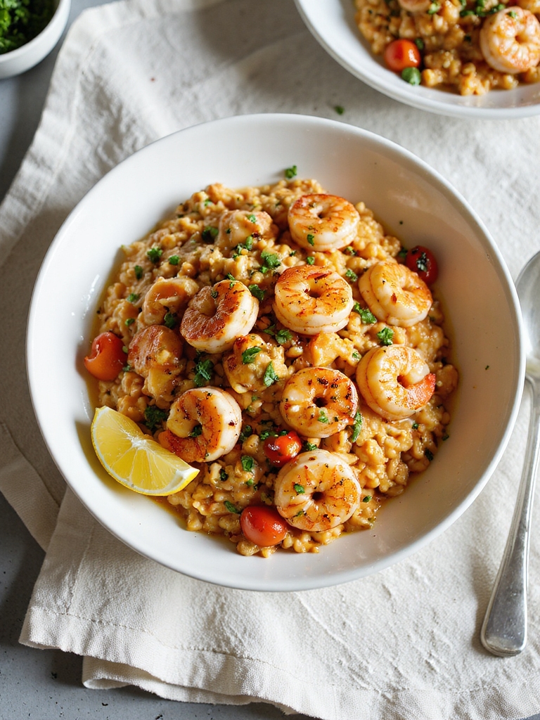 smoky spicy shrimp risotto