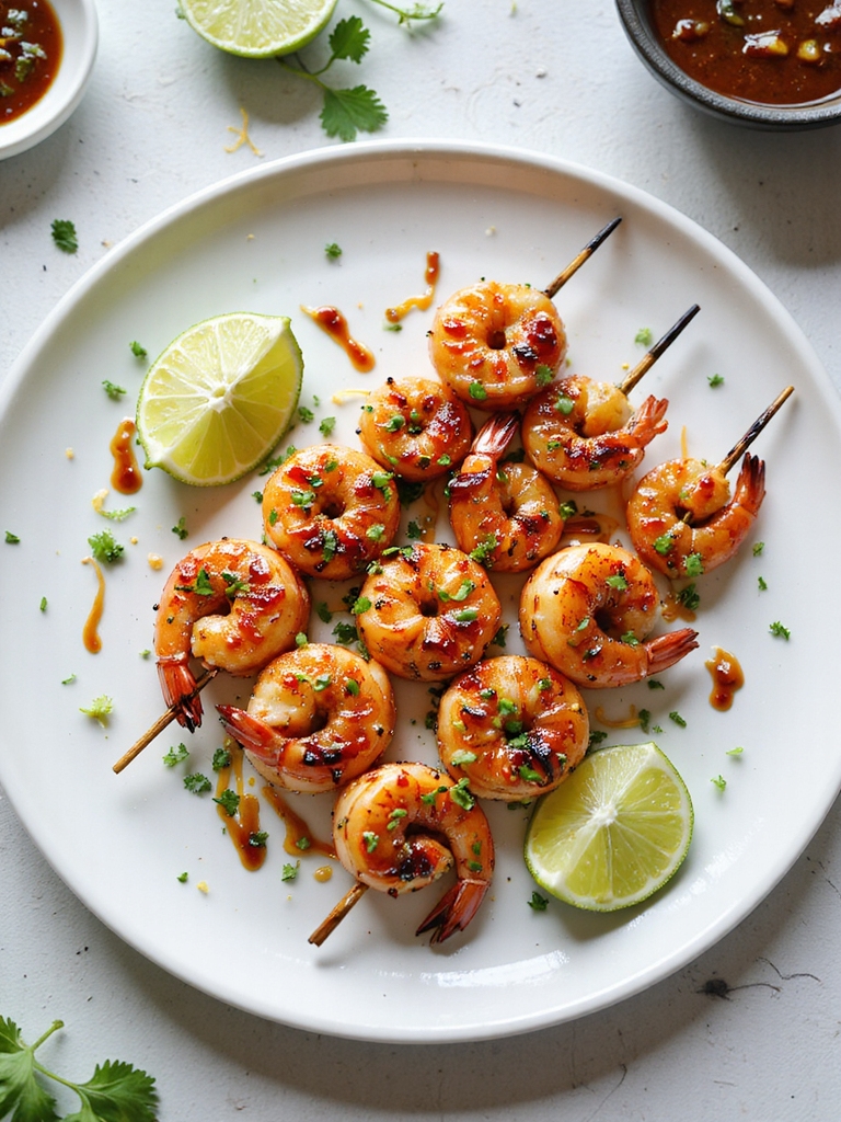 smoky sticky spicy grilled shrimp