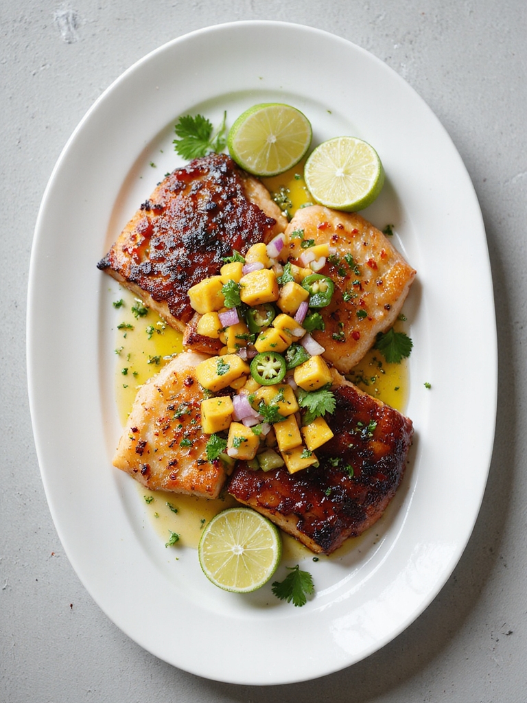 spicy blackened snapper with salsa