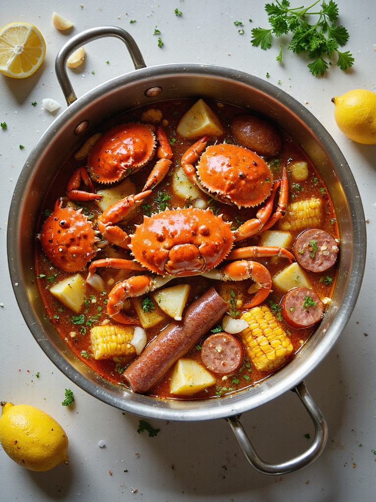 spicy cajun crab boil