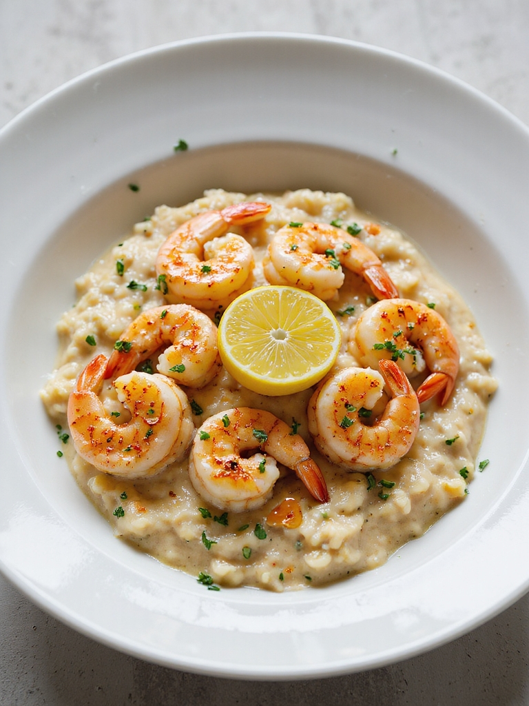 spicy chili garlic shrimp risotto
