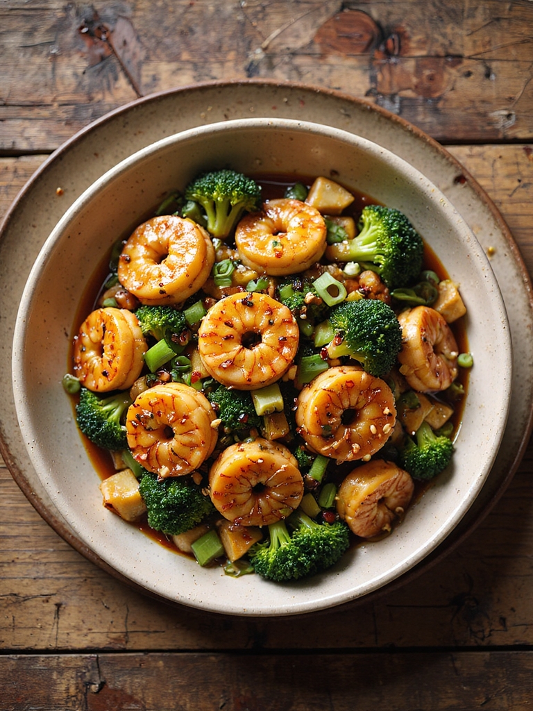 spicy honey garlic charred shrimp