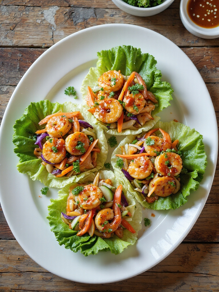 spicy honey glazed shrimp wraps