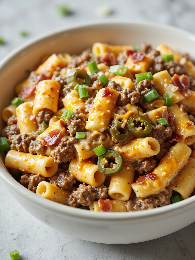 spicy jalape o cheeseburger pasta
