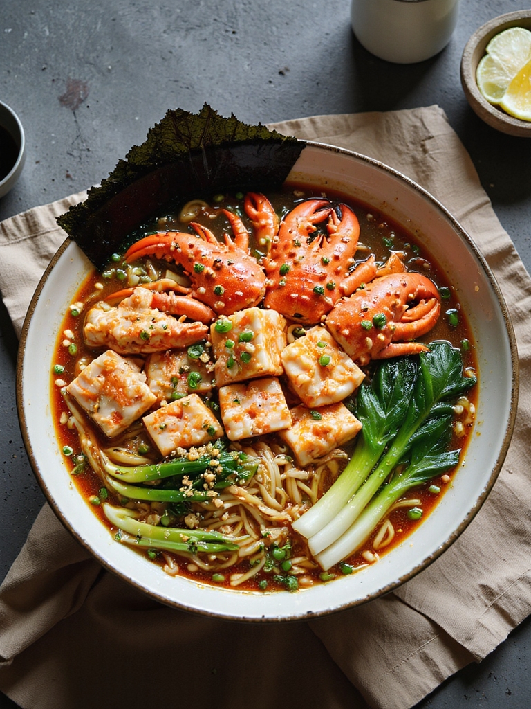 spicy lobster ramen with aromatics
